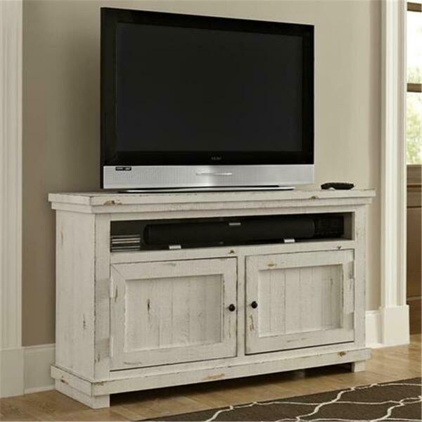 Progressive Furniture Willow Casual Style 54 In. Media Console Table- Distressed White P610E-54